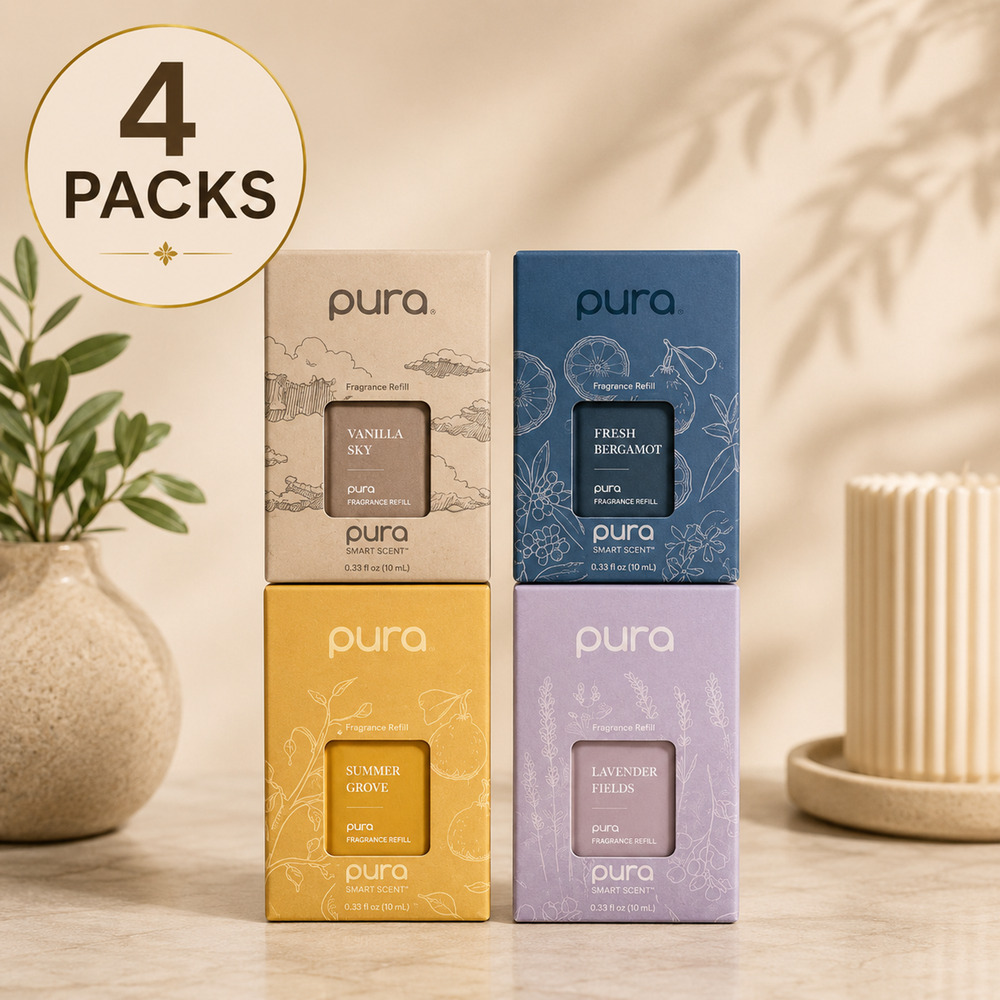 Pura Smart Scent Fragrance Refill 4 Pack Mixed Scents 10ml New Sealed Diffuser